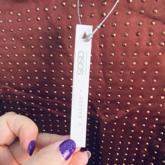 ASOS DESIGN Petite mini shift dress Womens Size 6 stud embellishment Shirt NWT - Picture 5 of 13